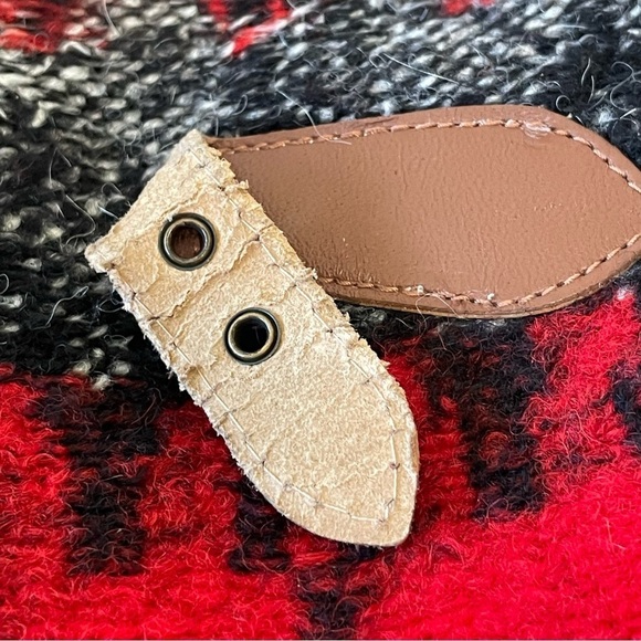 Sandro Wool Blend Patterned Coat Red Black Ivory Small - Picture 13 of 16